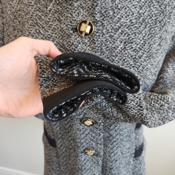 St John Marie Gray Soft Wool Blend Prep Jacket Knit Blazer Classic Luxury Size 8 - Picture 5 of 16